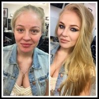 Zdjęcia przed i po makijażu...